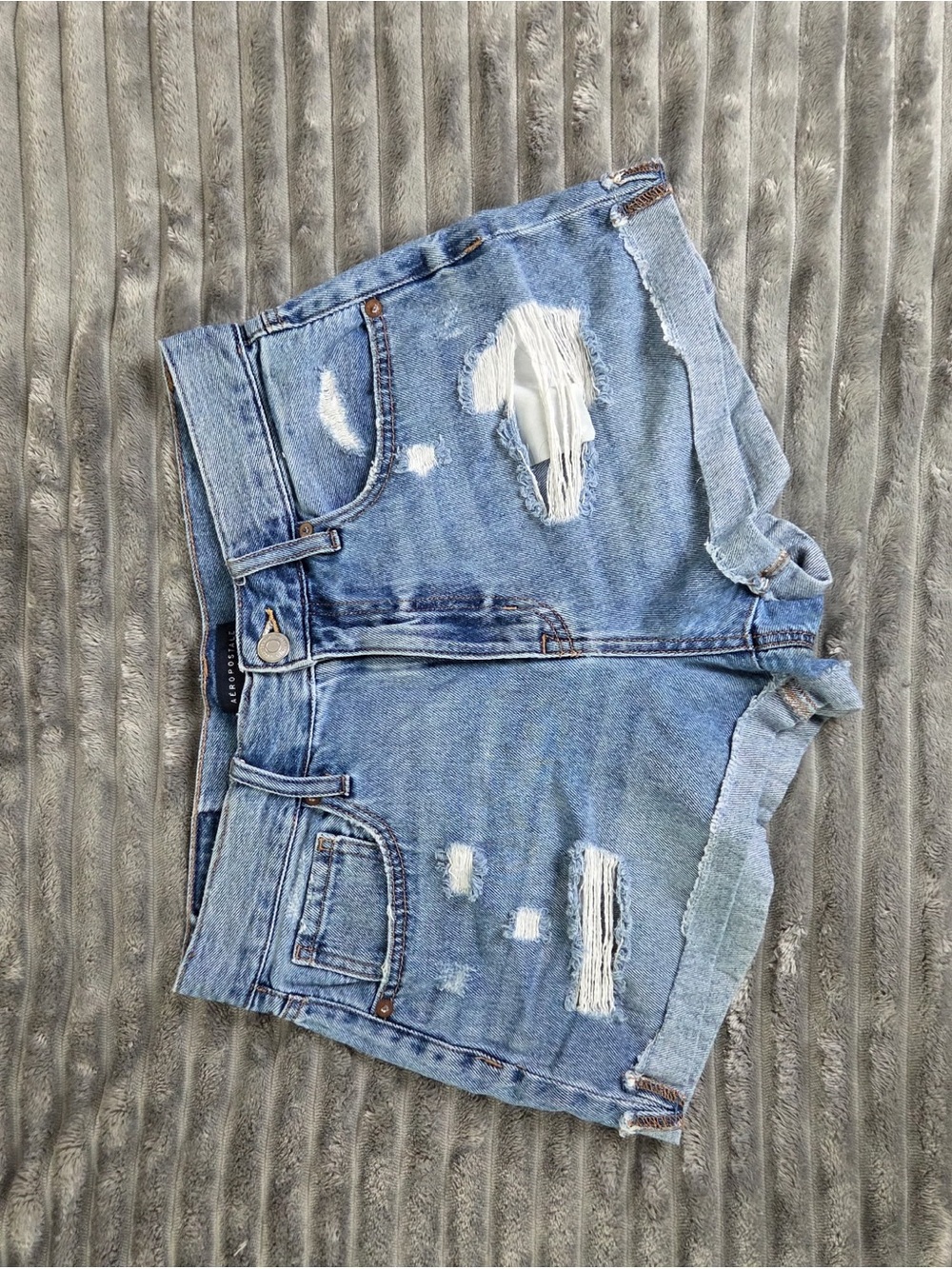 Aeropostale Light Blue Distressed Denim Shorts